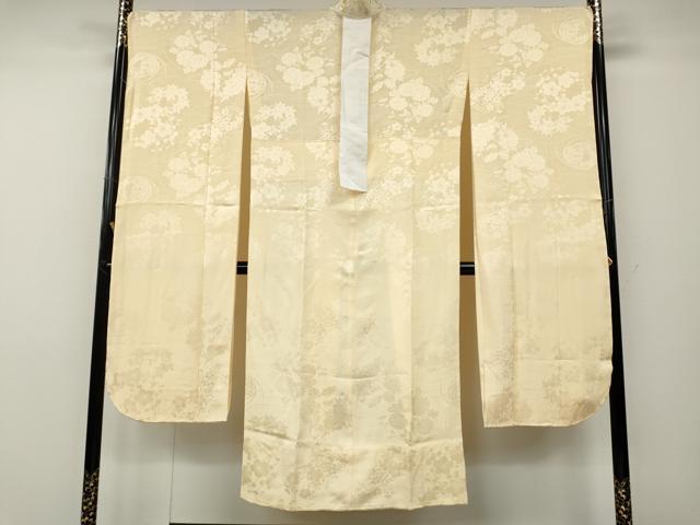 平和屋着物●創業460年・千總　振袖用長襦袢　無双仕立て　立波舞花地紋　肌色　半衿刺繍　正絹　逸品　CABD7531ut