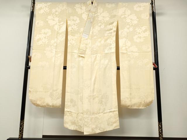 平和屋着物●創業460年・千總　振袖用長襦袢　無双仕立て　立波舞花地紋　肌色　半衿刺繍　正絹　逸品　CABD7531ut