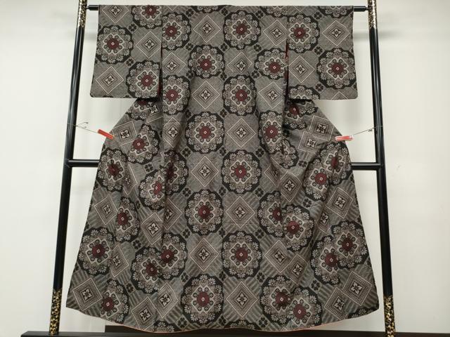 平和屋着物●本場大島紬　龍郷絣　吉祥花文　正絹　逸品　CABD7537ut