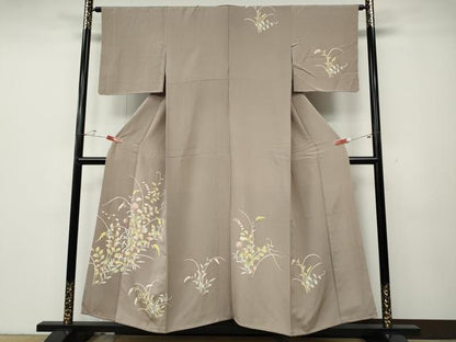 平和屋着物●訪問着　友禅　草花文　正絹　逸品　CABD7540ut