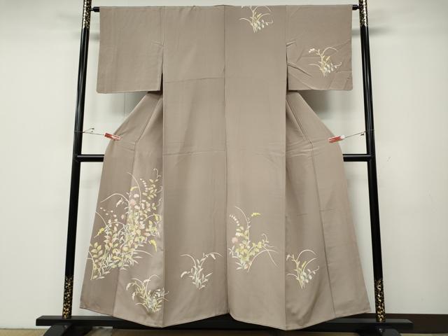 平和屋着物●訪問着　友禅　草花文　正絹　逸品　CABD7540ut