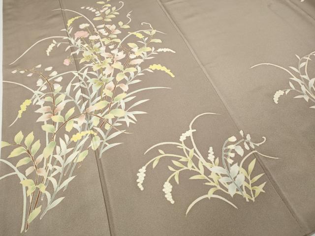 平和屋着物●訪問着　友禅　草花文　正絹　逸品　CABD7540ut