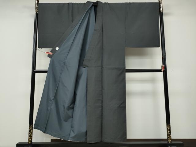平和屋着物●男性　本場染大島紬　格子柄　キングサイズ　正絹　逸品　CABD7545ut