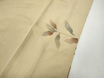 平和屋着物●訪問着　作家物　草花文　シルエット　金糸　正絹　逸品　CABD7546ut