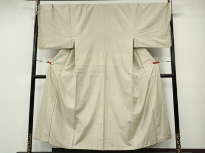 平和屋着物●男性　紬　縞　キングサイズ　正絹　逸品　CABD7559ut