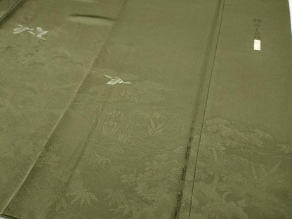 平和屋着物●本加賀友禅作家　押田正義監修　色留袖　飛鶴風景御所車花文　正絹　逸品　CABD7560ut