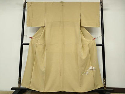 平和屋着物●京加賀友禅　百貫達雄　色無地　浅黄色　正絹　逸品　CABD7562ut
