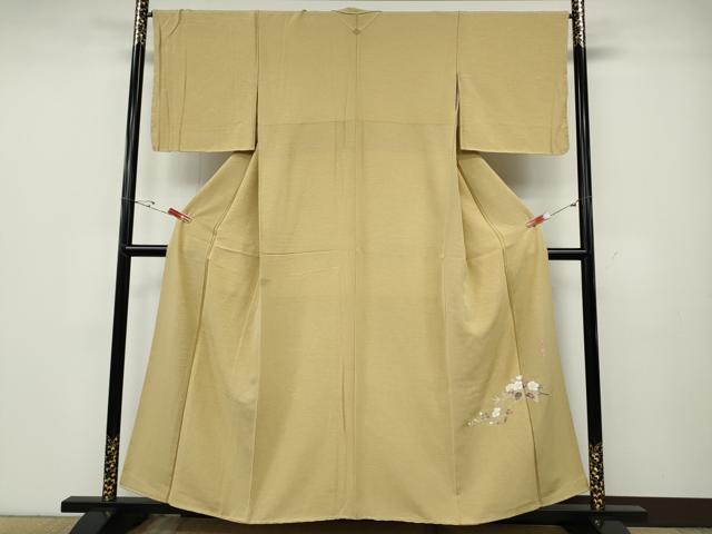 平和屋着物●京加賀友禅　百貫達雄　色無地　浅黄色　正絹　逸品　CABD7562ut