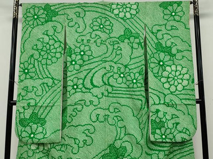 平和屋着物●豪華振袖　総絞り　立波舞花文　正絹　逸品　CABD7565ut