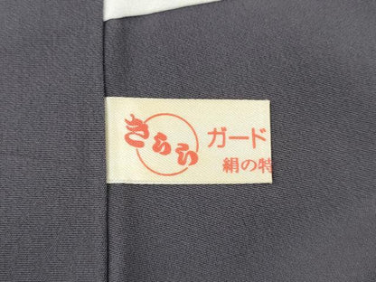 平和屋着物●訪問着　立涌舞桜文　暈し染め　黒地　金彩　正絹　逸品　CABD7567ut