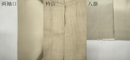 平和屋着物●訪問着　生紬　手描き　草花文　正絹　逸品　CABD7568ut