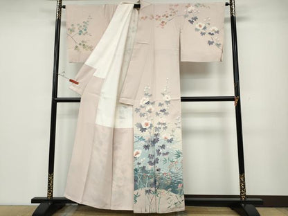 平和屋着物●訪問着　友禅　作家物　花鳥文　正絹　逸品　CABD7570ut