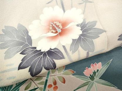 平和屋着物●訪問着　友禅　作家物　花鳥文　正絹　逸品　CABD7570ut