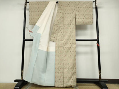 平和屋着物●上質な紬　吉祥文　正絹　逸品　CABD7575ut