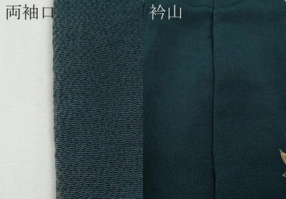 平和屋着物●訪問着　作家物　型染め　束ね熨斗松桐花文　金彩　鬼しぼ縮緬　正絹　逸品　CABD7577ut