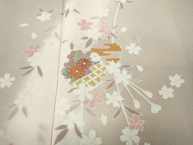 平和屋着物●訪問着　駒刺繍　雪輪花文　暈し染め　鈴乃屋扱い　正絹　逸品　CABD7579ut