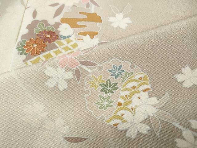 平和屋着物●訪問着　駒刺繍　雪輪花文　暈し染め　鈴乃屋扱い　正絹　逸品　CABD7579ut