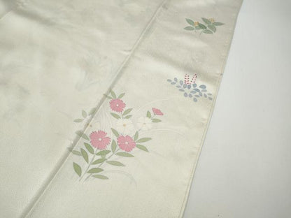 平和屋着物●訪問着　刺繍　立波草花文　銀彩　正絹　逸品　CABD7580ut