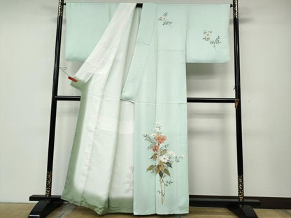 平和屋着物●訪問着　草花文　正絹　逸品　CABD7589ut