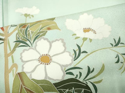 平和屋着物●訪問着　草花文　正絹　逸品　CABD7589ut