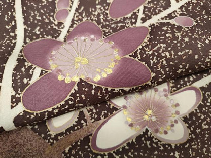 平和屋着物●豪華色留袖　枝花文　金彩　正絹　逸品　CABD7591ut