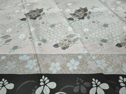 平和屋着物●訪問着　本場染大島紬　枝橘文　金彩　正絹　逸品　CABD7592ut