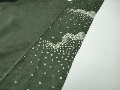 平和屋着物●訪問着　駒刺繍　絞り　立波鴛鴦文　金彩　正絹　逸品　未使用　CABD7595ut