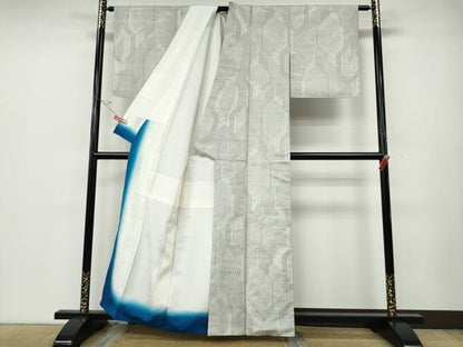 平和屋着物●本場大島紬　白大島　9マルキ　吉祥文　正絹　逸品　CABD7596ut