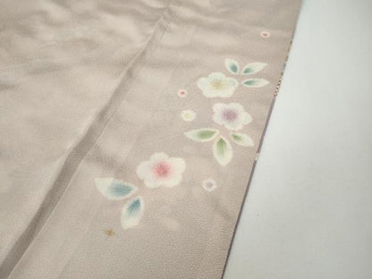平和屋着物●訪問着　駒刺繍　道長舞桜文　暈し染め　金彩　ロング丈　正絹　逸品　CABD7597ut