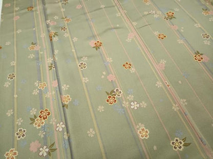平和屋着物●上質な小紋　舞桜間道　金彩　ロング丈　正絹　逸品　未使用　CABD7598ut