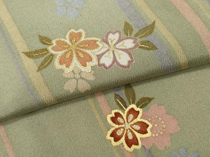 平和屋着物●上質な小紋　舞桜間道　金彩　ロング丈　正絹　逸品　未使用　CABD7598ut
