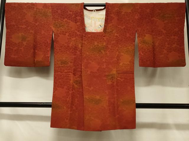 平和屋着物＃道行コート 花づくし 暈し染め 反端付き ロング丈 正絹 逸品 CABD7605in