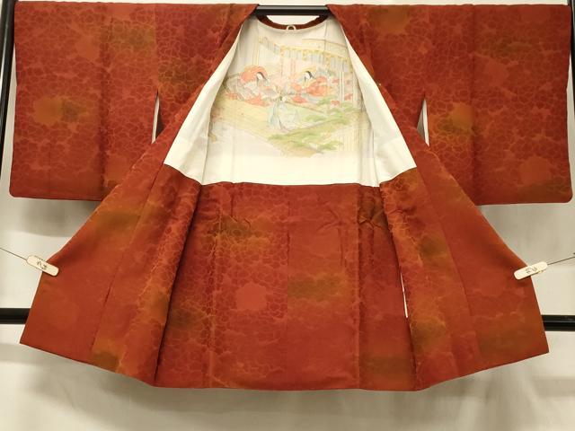 平和屋着物＃道行コート 花づくし 暈し染め 反端付き ロング丈 正絹 逸品 CABD7605in