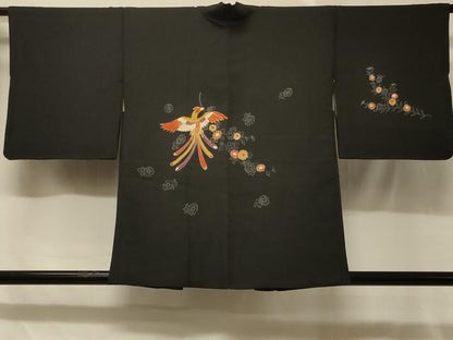 平和屋着物＃羽織 駒刺繍 鳳凰草花文 金彩 正絹 逸品 CABD7607in