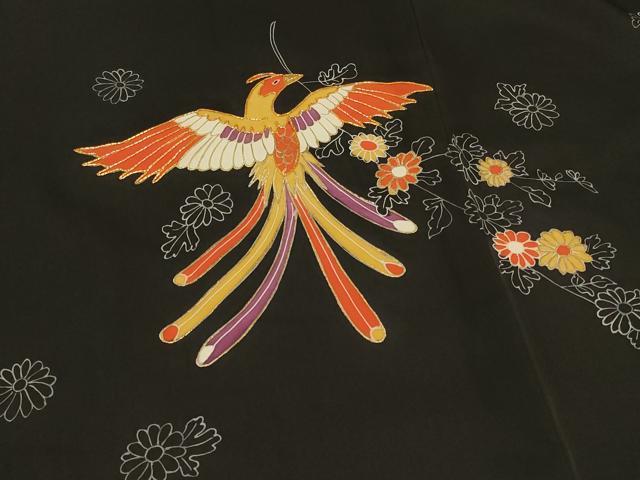 平和屋着物＃羽織 駒刺繍 鳳凰草花文 金彩 正絹 逸品 CABD7607in