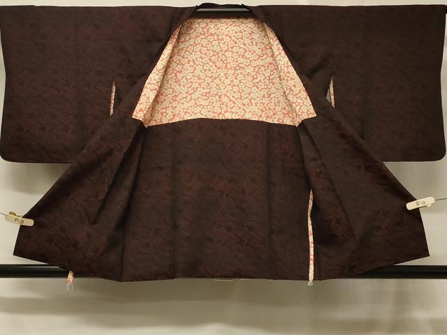 平和屋着物＃道行コート 幾何学文様 黒地 正絹 逸品 CABD7610in