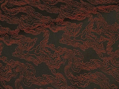 平和屋着物＃道行コート 幾何学文様 黒地 正絹 逸品 CABD7610in