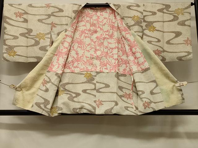 平和屋着物＃道行コート 総絞り 流水楓文 正絹 逸品 CABD7612in