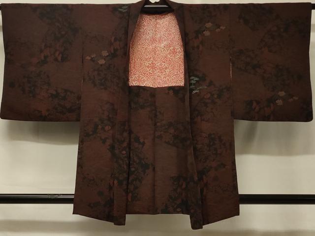 平和屋着物＃羽織 地紙流水花文 金銀糸 正絹 逸品 CABD7616in