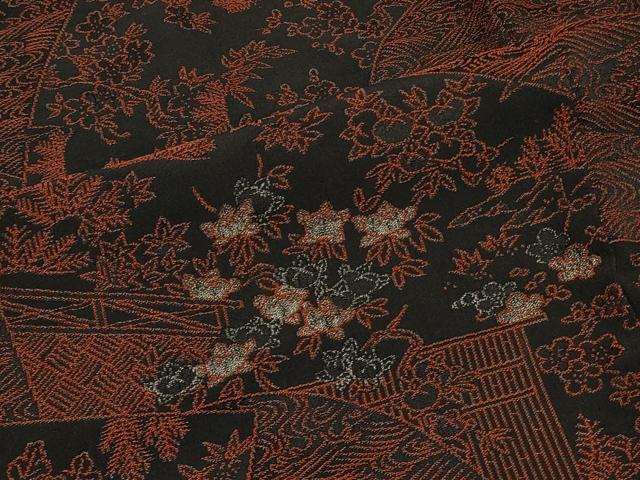 平和屋着物＃羽織 地紙流水花文 金銀糸 正絹 逸品 CABD7616in