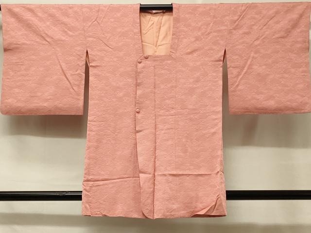 平和屋着物＃道行コート 吉祥扇面地紋 薄紅色 正絹 逸品 CABD7635in
