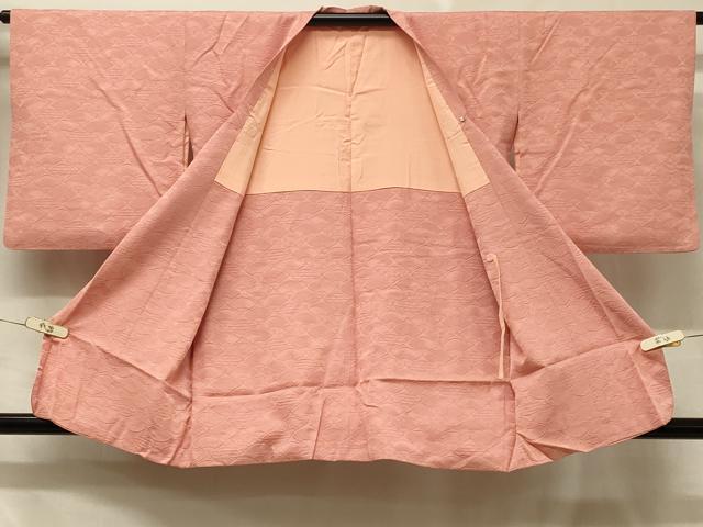 平和屋着物＃道行コート 吉祥扇面地紋 薄紅色 正絹 逸品 CABD7635in