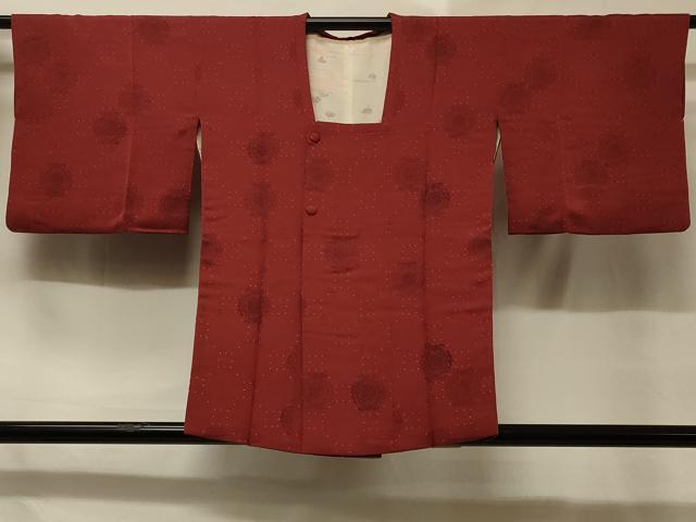 平和屋着物＃道行コート 蜀江花文 反端付き 正絹 逸品 CABD7637in