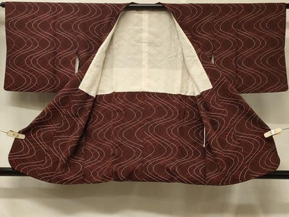 平和屋着物＃道行コート 地紋起こし 流水文 正絹 逸品 CABD7638in