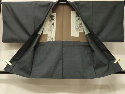 平和屋着物＃男性　本場大島紬　羽織　80亀甲　総詰め　正絹　逸品　CABD7641in