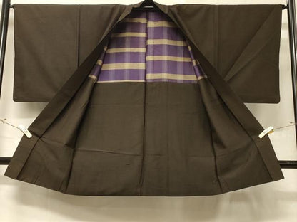 平和屋着物＃男性 長羽織 格子柄 正絹 逸品 CABD7646in