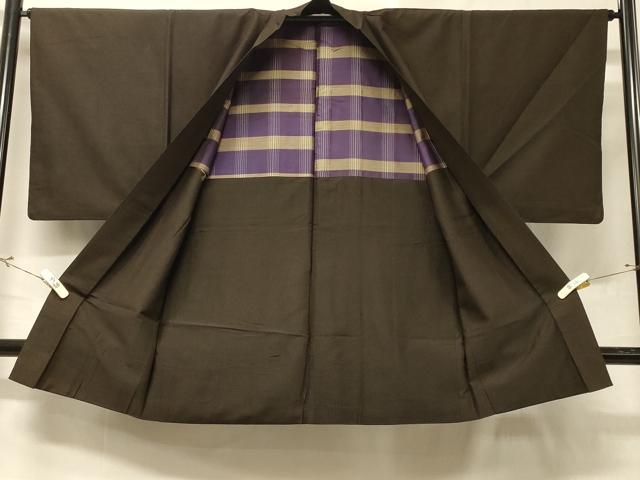 平和屋着物＃男性 長羽織 格子柄 正絹 逸品 CABD7646in
