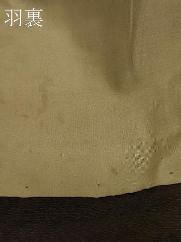 平和屋着物＃男性 長羽織 紬地 霞文 鉄黒色 正絹 逸品 CABD7654in