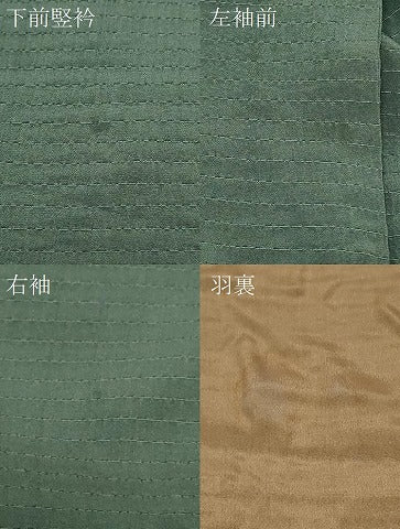平和屋着物＃道行コート　横段地紋　深川鼠色　正絹　逸品　AABI6925ck