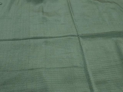 平和屋着物＃道行コート　横段地紋　深川鼠色　正絹　逸品　AABI6925ck
